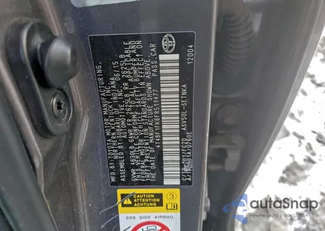 2015 Toyota Camry Le z USA, uszkodzony, nr VIN 4T4BF1FK6FR511477